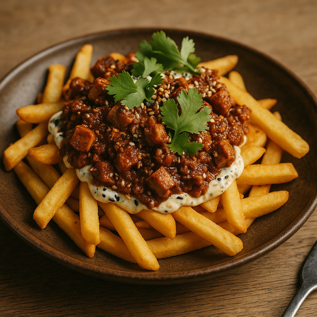 Vegan Mapo Smoked Tofu Fries